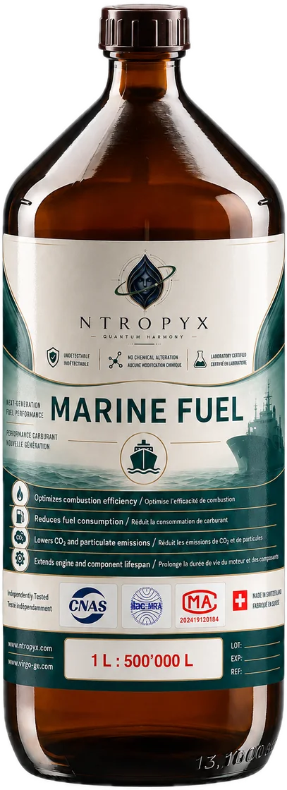 NTROPYX Marine, brown glass bottle