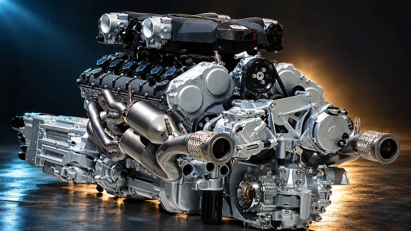 V12 engine with its gearbox