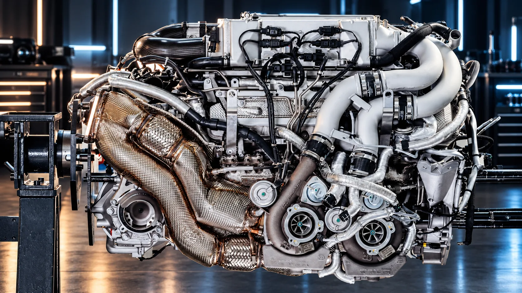 Moteur W16 à quatre turbocompresseurs